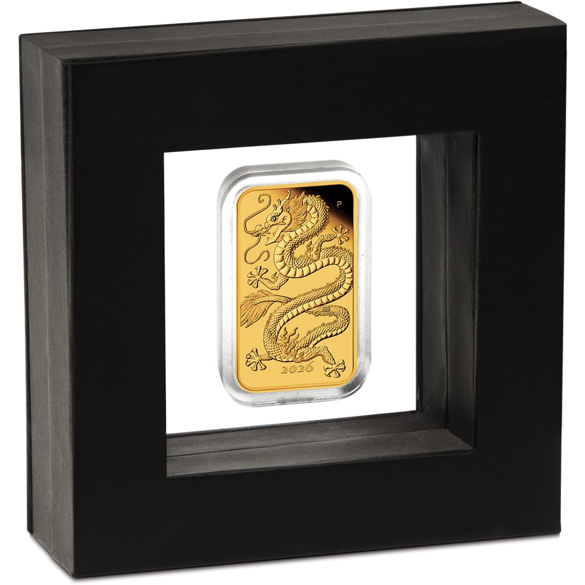 Dragon 2026 1oz Gold Proof Rectangle Coin Case