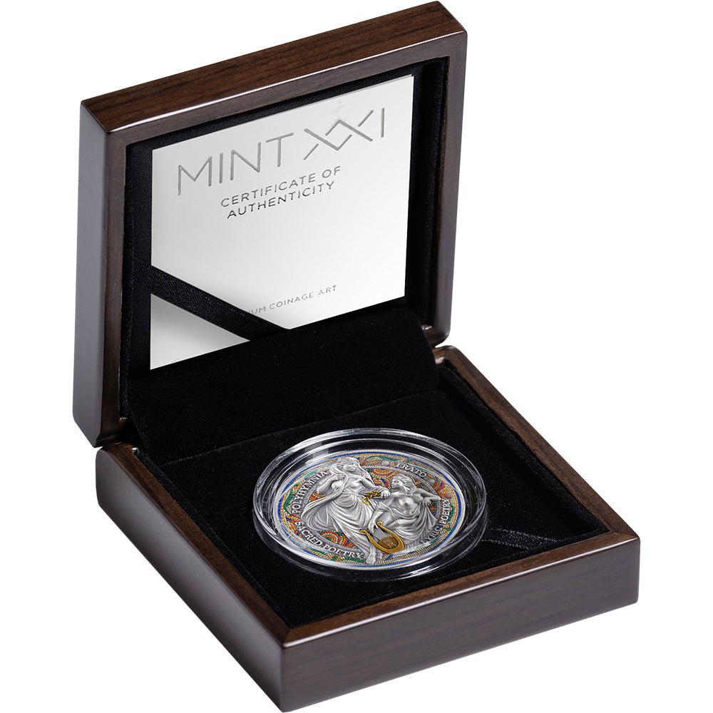 Erato And Polyhymnia 2oz Silver Antique Coin Case