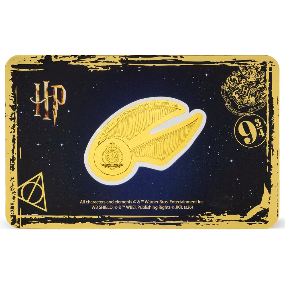 HARRY POTTER™ - The Golden Snitch 0.1g Gold Collectible Coin Card Back
