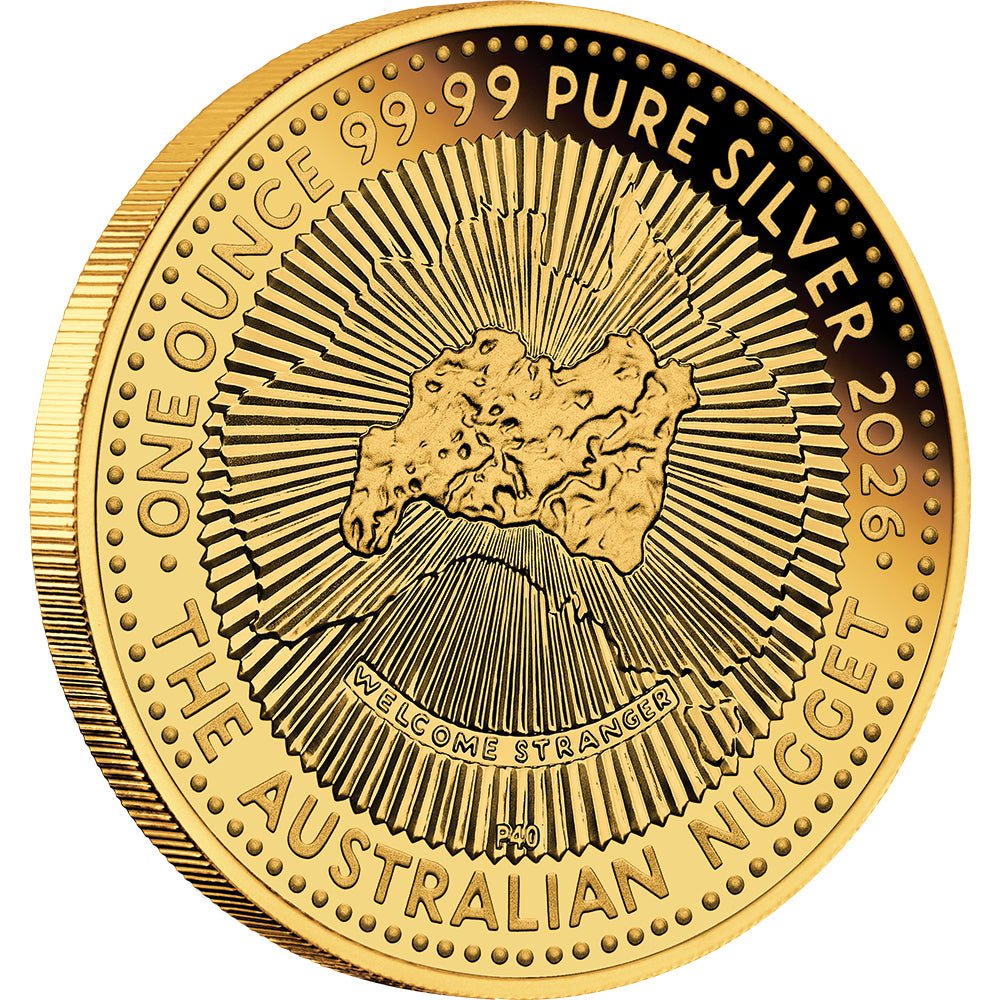 Hobart Money Expo - Australian Nugget 40th Anniversary 2026 1oz Silver Proof Gold-Plated Coin
