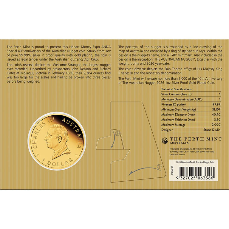 Hobart Money Expo - Australian Nugget 40th Anniversary 1oz Silver Proof ...