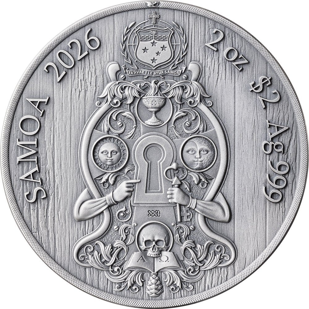 Knights Templar 2oz Silver Antique Coin Obverse