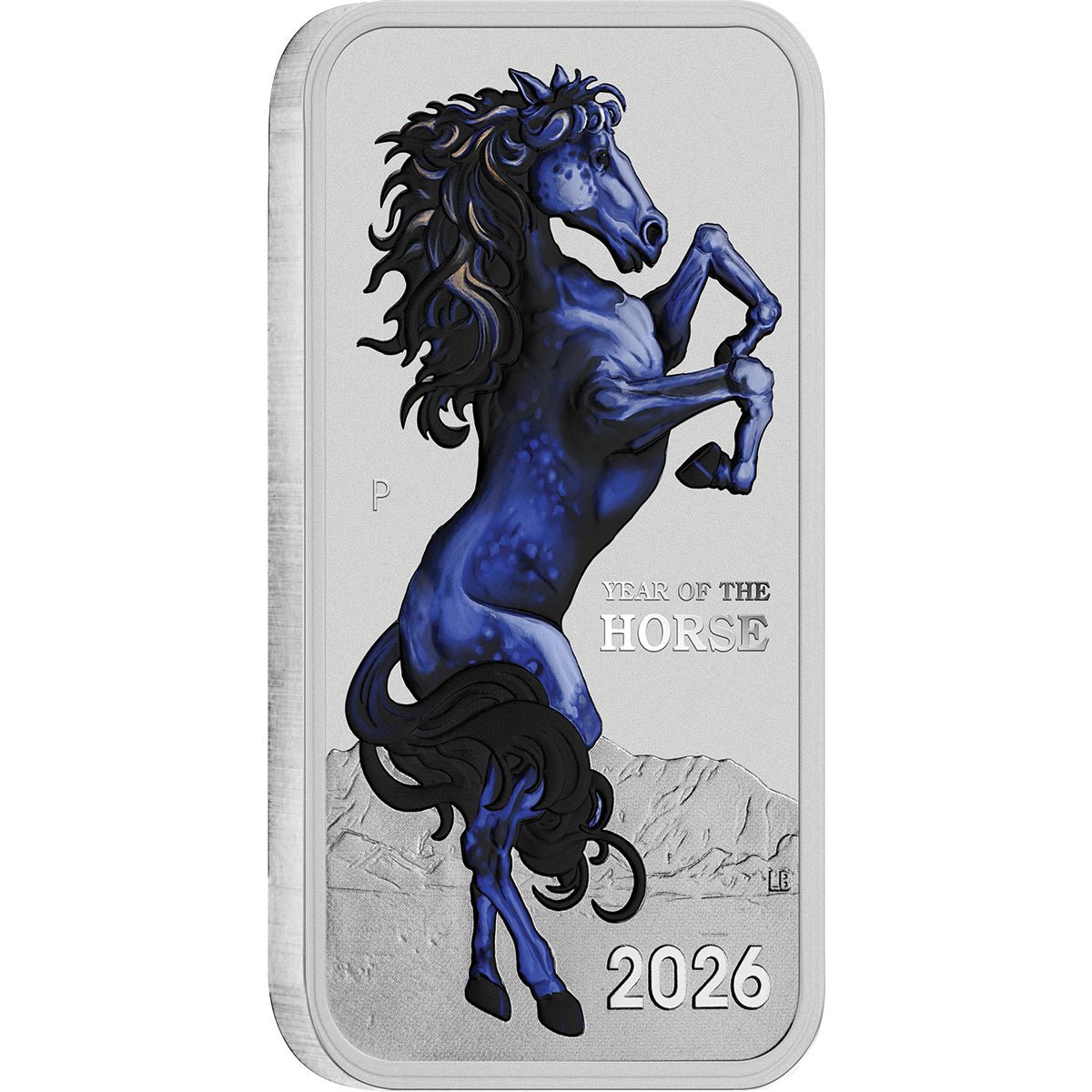 Lunar Horse 2026 1oz Silver Bullion Coloured Minted Rectangular Coin