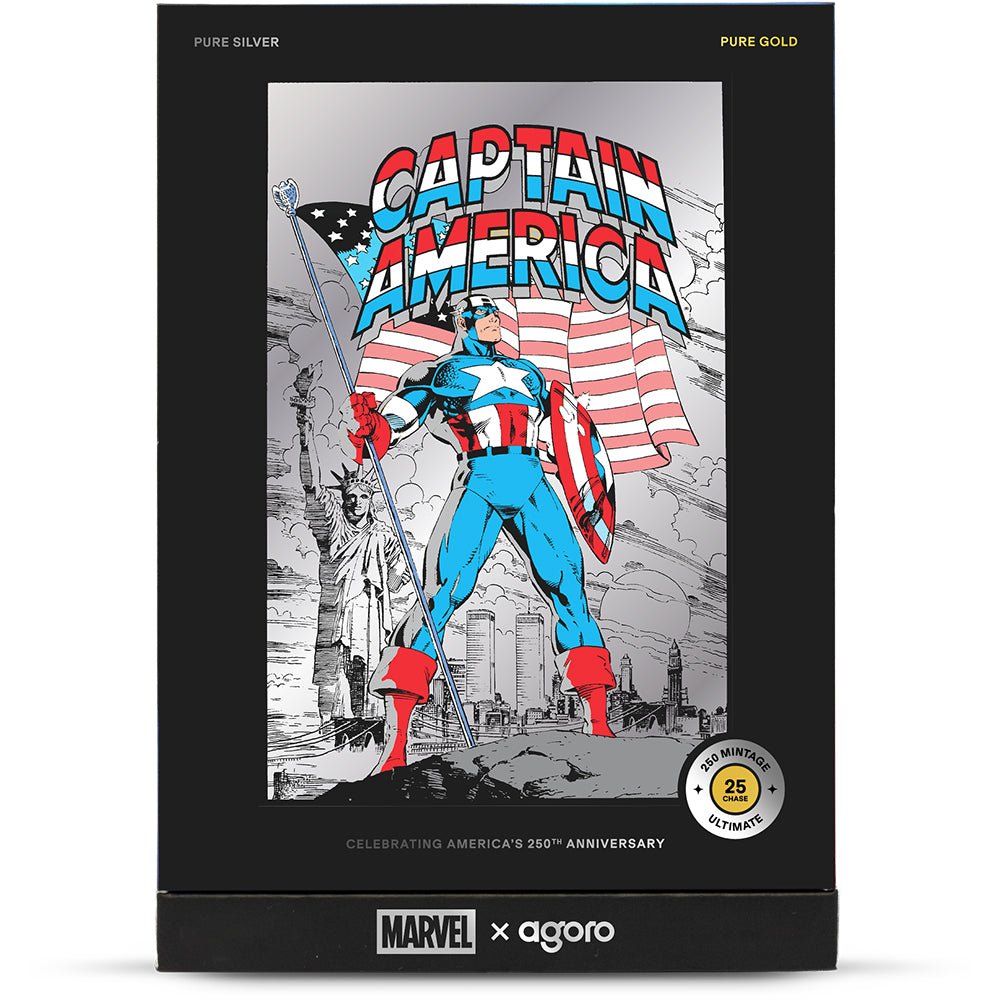 Marvel - Captain America: American Hero 5g Silver Collectible Foil Shipper