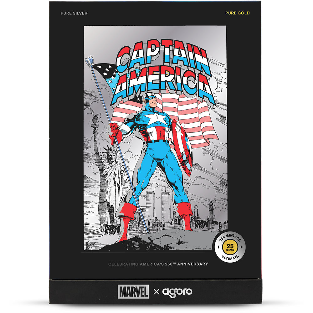Marvel - Captain America: American Hero 5g Silver Collectible Foil Shipper