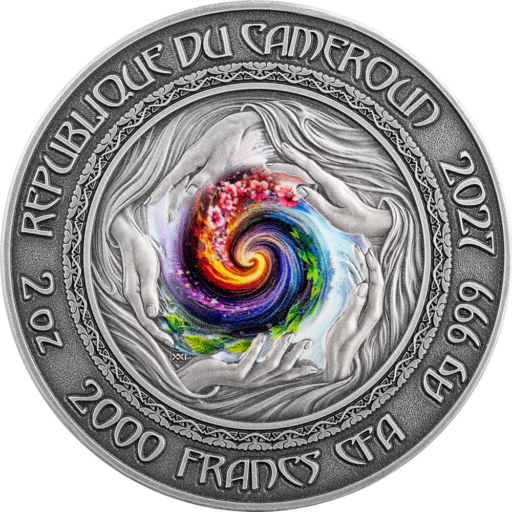 Nature Spirits - Sylphid 2oz Silver Antique Coin Obverse