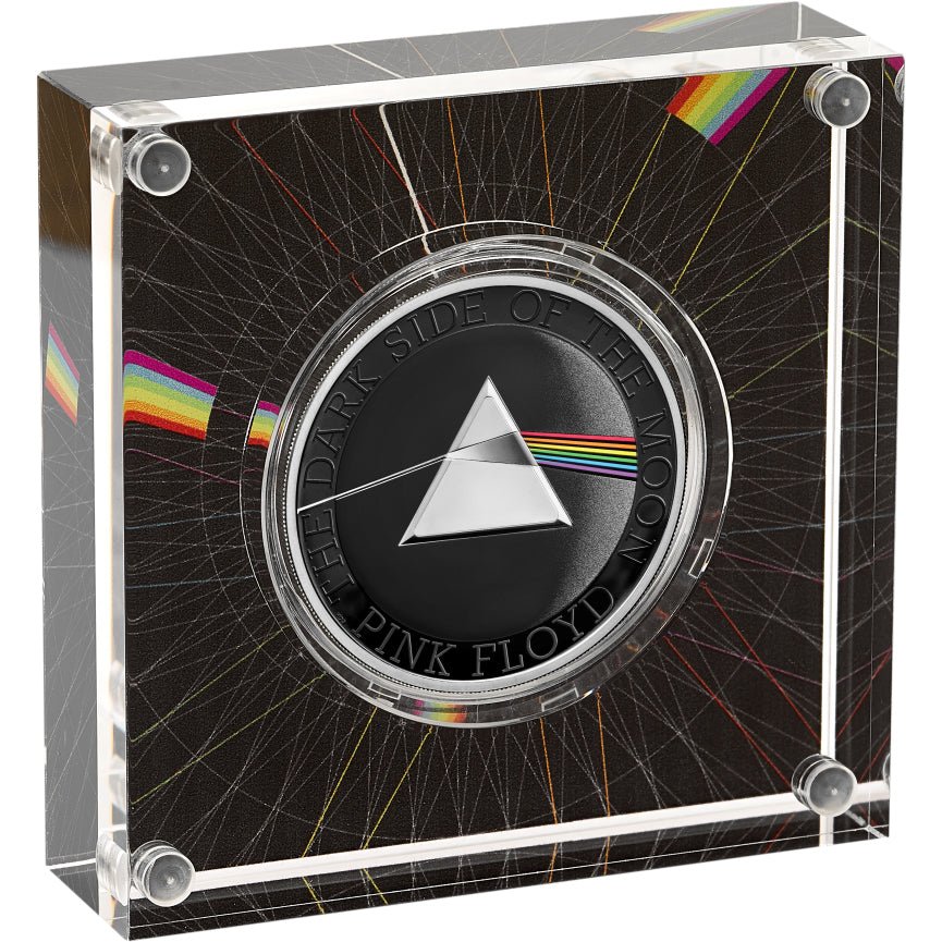 Pink Floyd 2026 UK 1oz Silver Proof Colour Coin Case