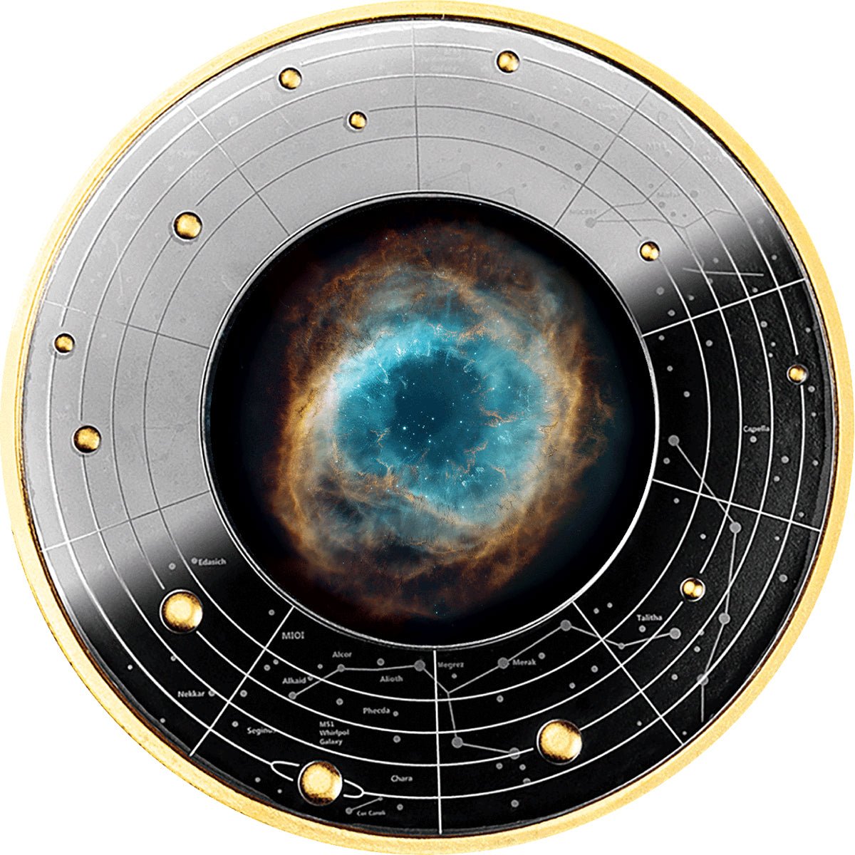 Planetary Nebula - Life Cycle Of Stars Silver Black Proof Coin