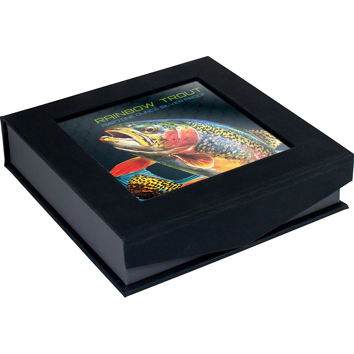 Rainbow Trout 2027 $1 Colour 1oz Silver Proof Coin Case
