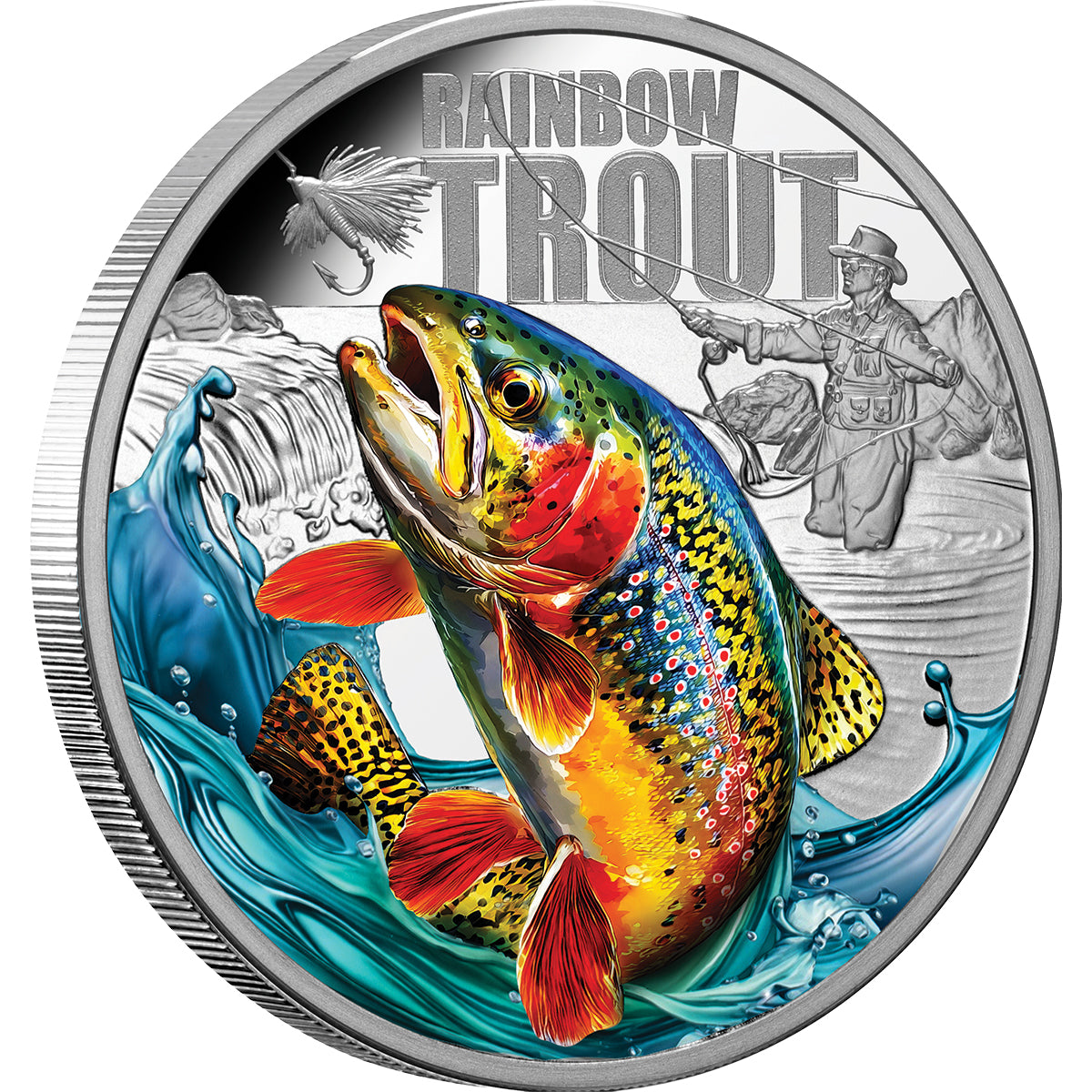 Rainbow Trout 2027 $1 Colour 1oz Silver Proof Coin
