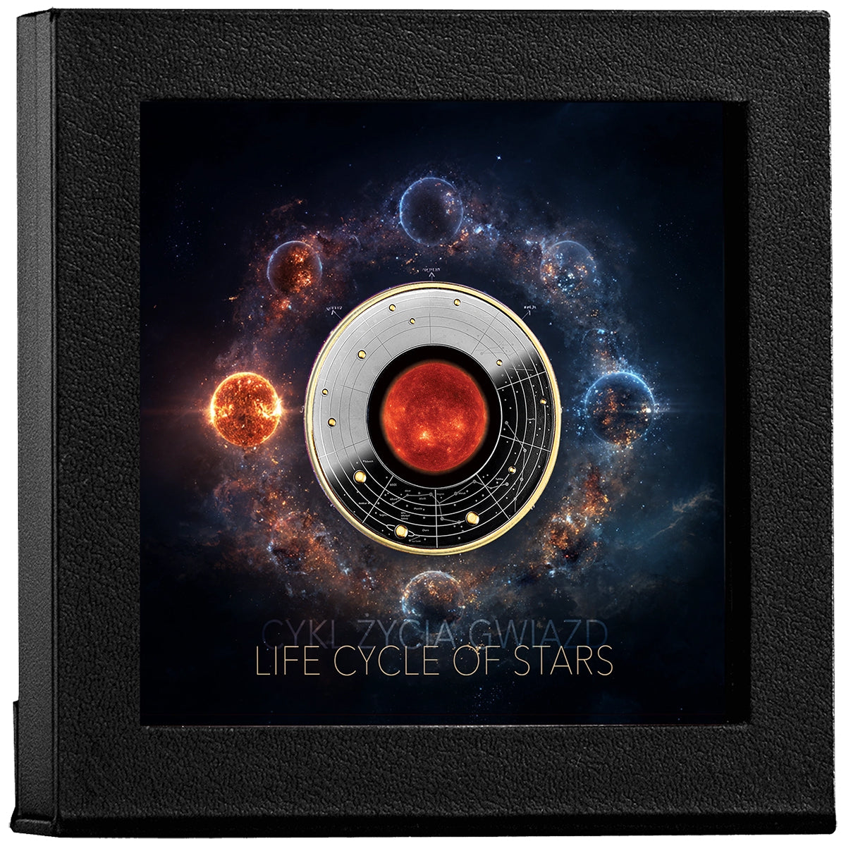 Red Giant - Life Cycle Of Stars Silver Black Proof Coin Case