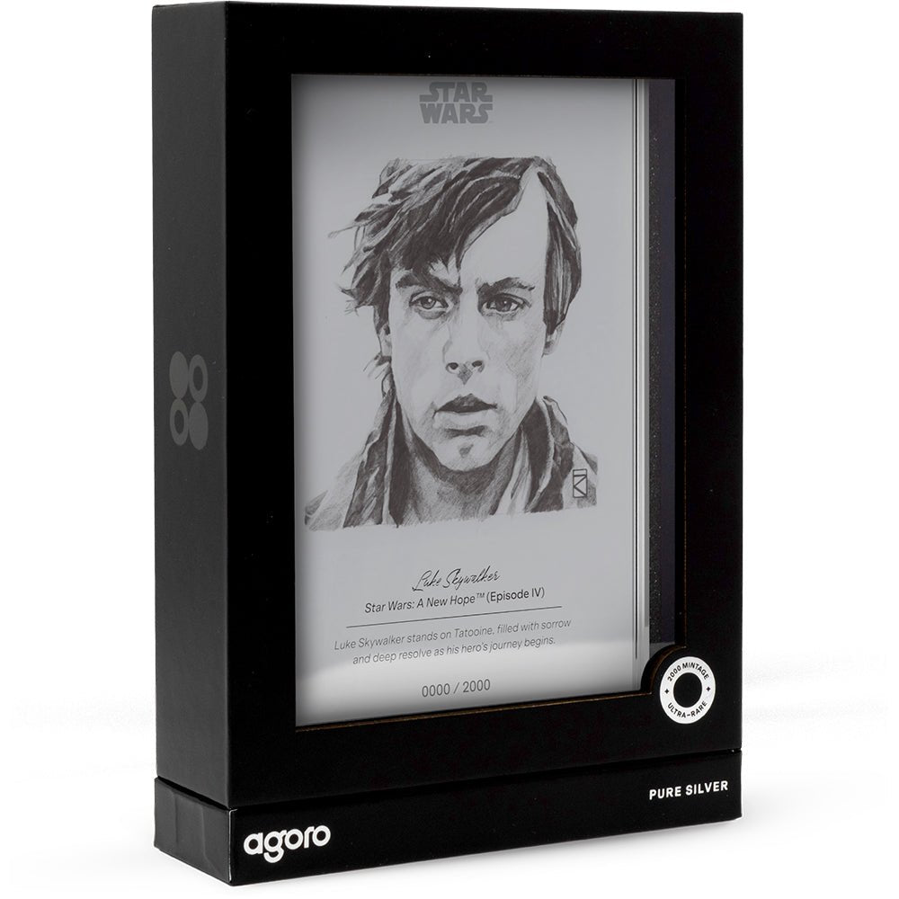 Star Wars™ Sketch Art - Luke Skywalker™ 5g Silver Collectible Foil Shipper