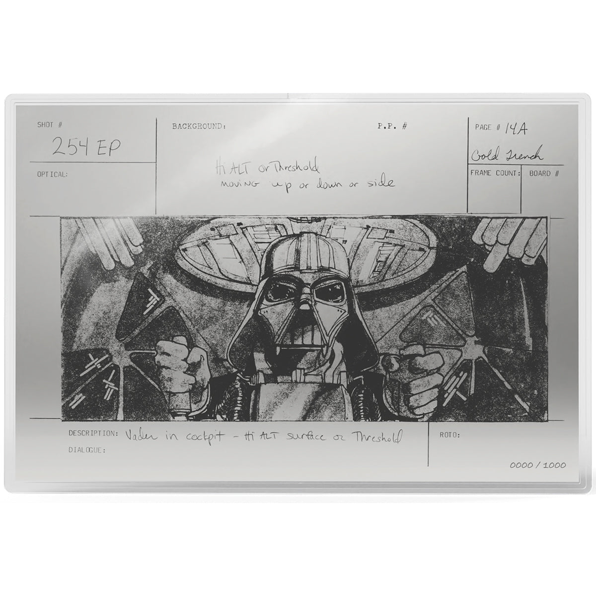Star Wars™ Storyboard Art - Darth Vader™ Trench Run 1oz Silver Collectible Foil