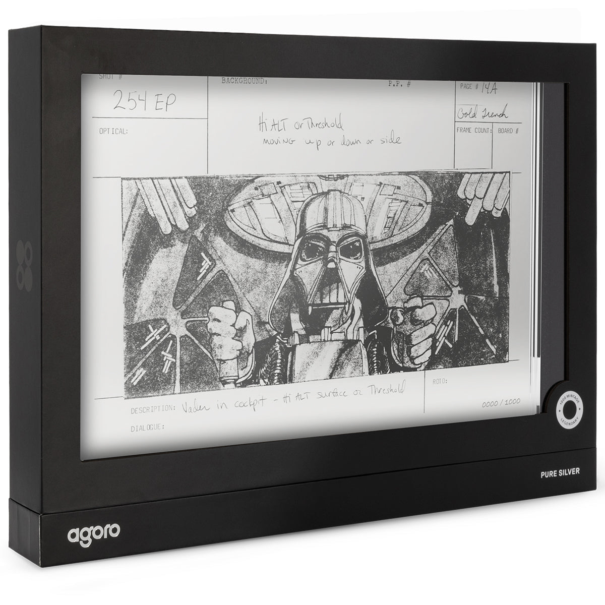 Star Wars™ Storyboard Art - Darth Vader™ Trench Run 1oz Silver Collectible Foil Shipper