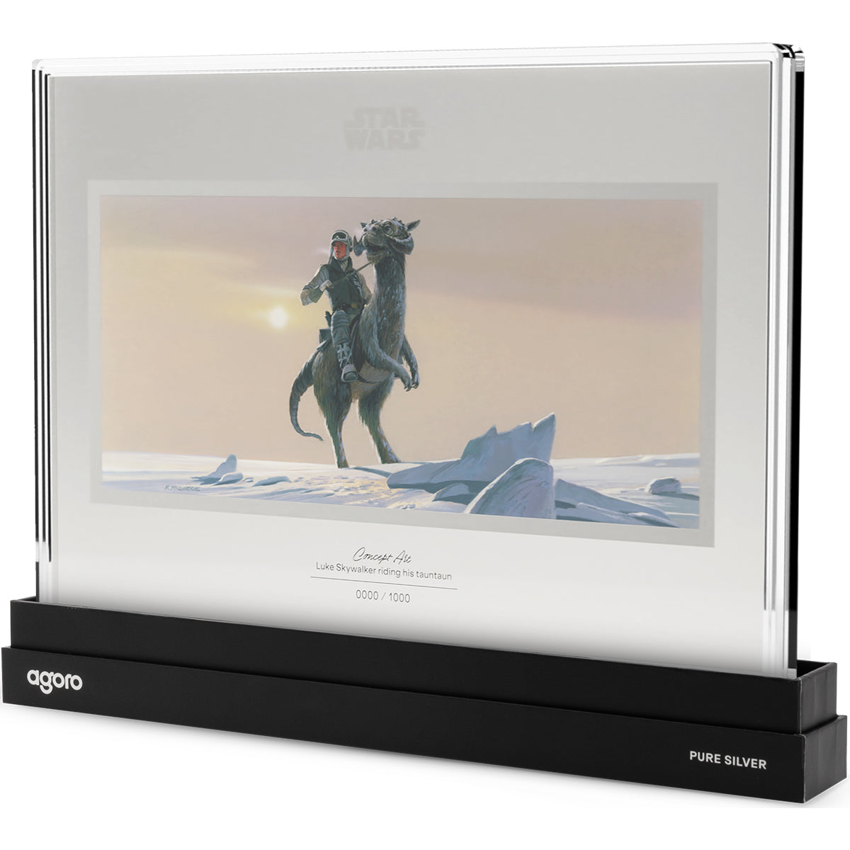 Star Wars™ Concept Art - Luke Skywalker™ Riding His Tauntaun™ 20g Silver Collectible Foil Stand