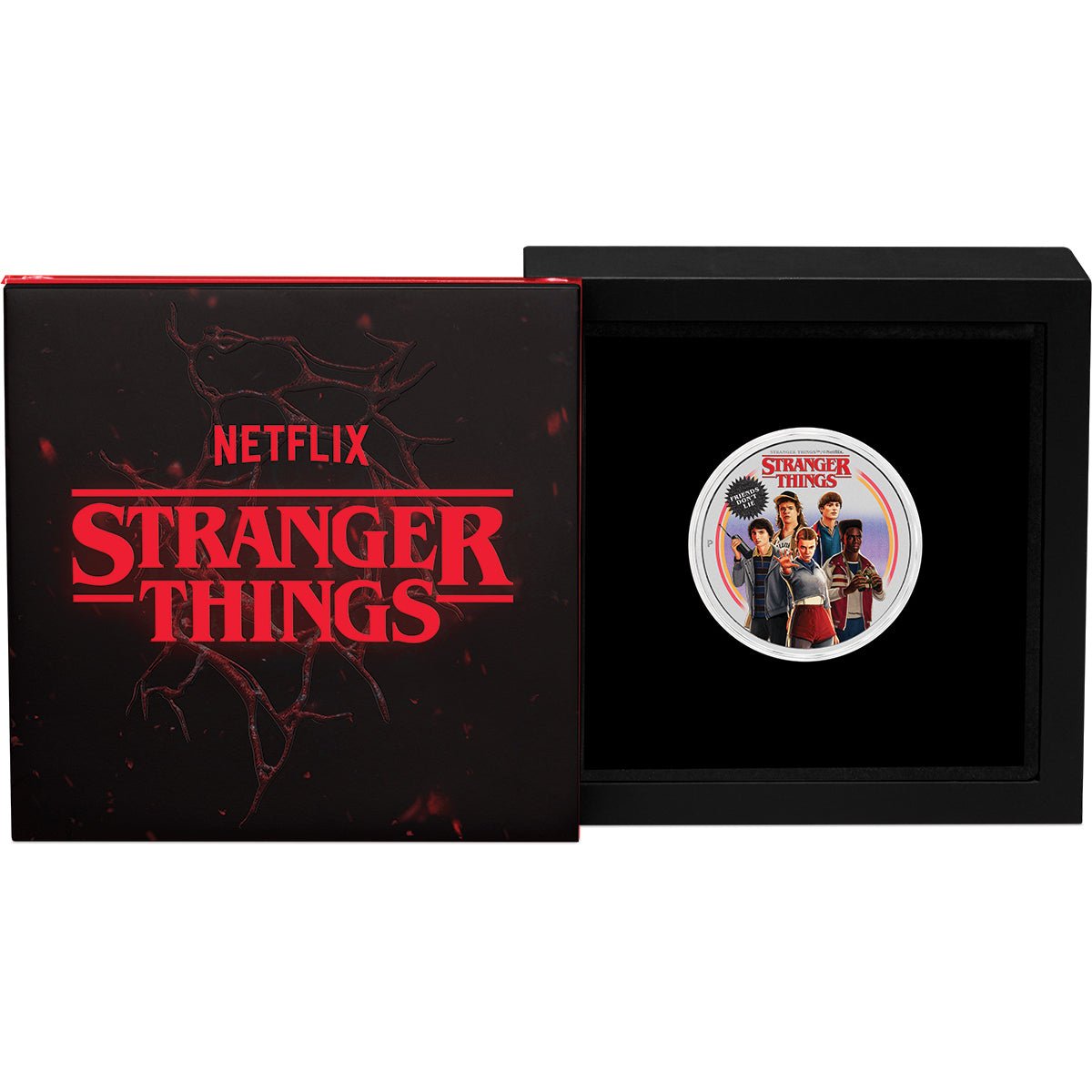 Stranger Things - Friends Don’t Lie 2026 1oz Silver Coloured Coin Case