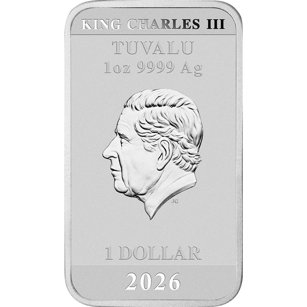 Stranger Things - Season 5 2026 1oz Silver Coloured Rectangular Coin Obverse