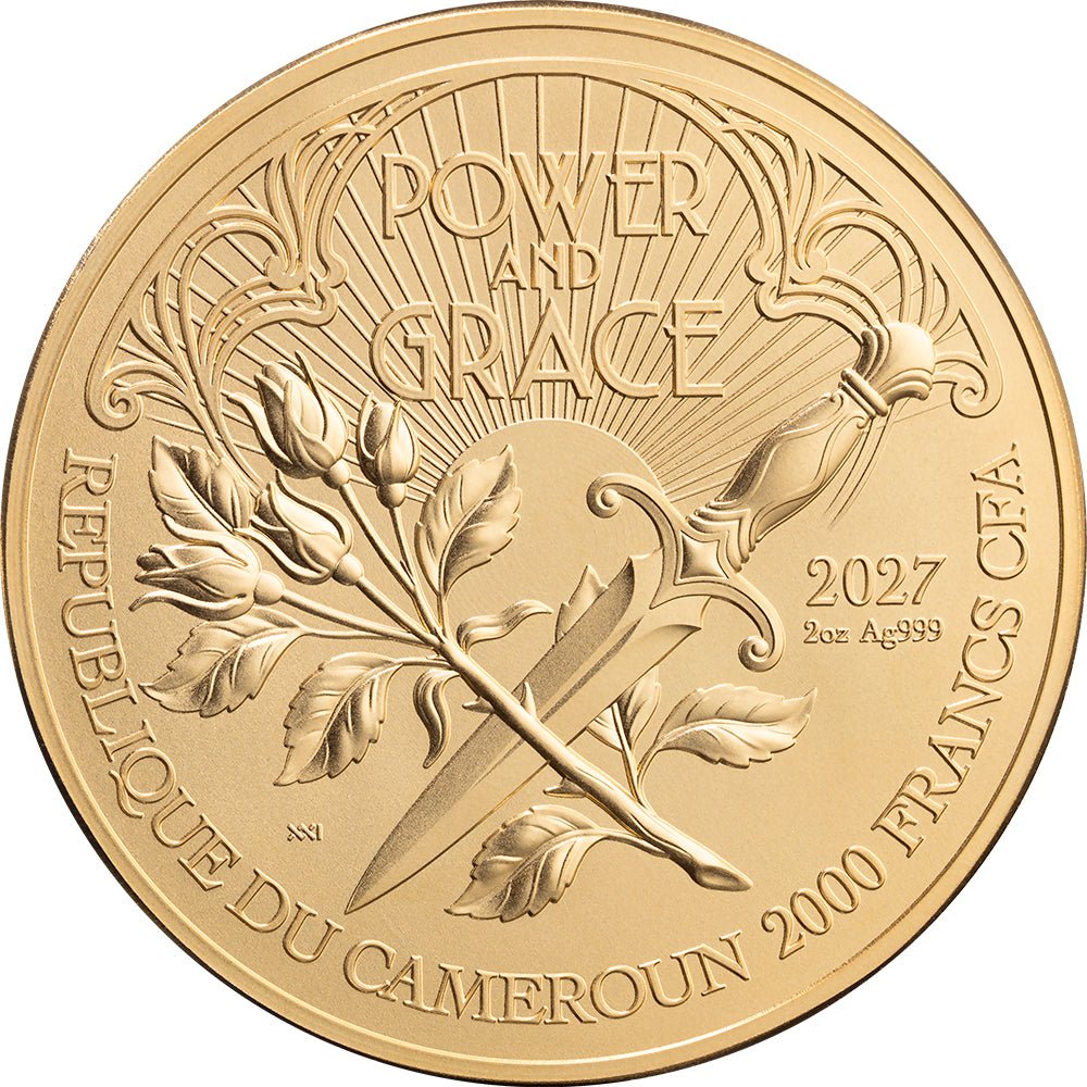 The Aegis - Power And Grace 2oz Silver Antique Coin Obverse