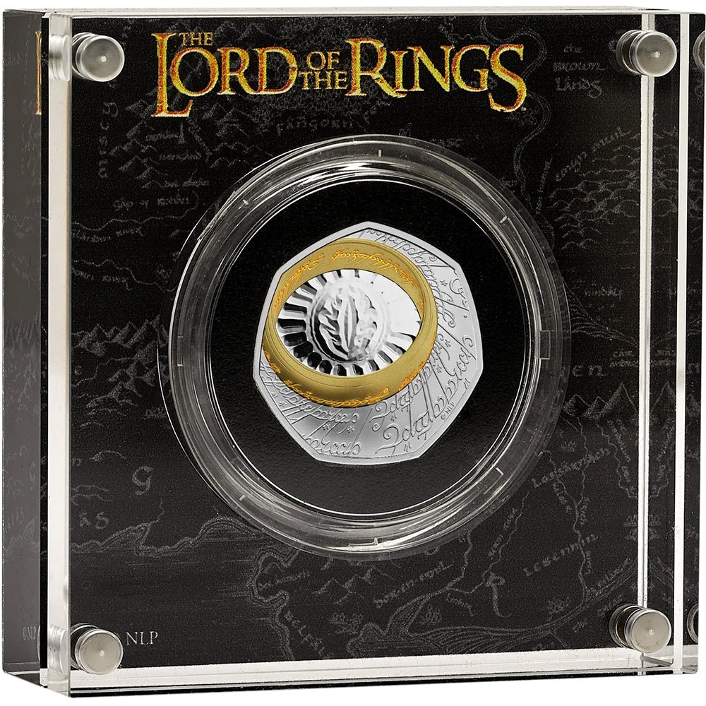 The Lord Of The Rings 2026 UK 50p Silver Proof Colour Coin Case