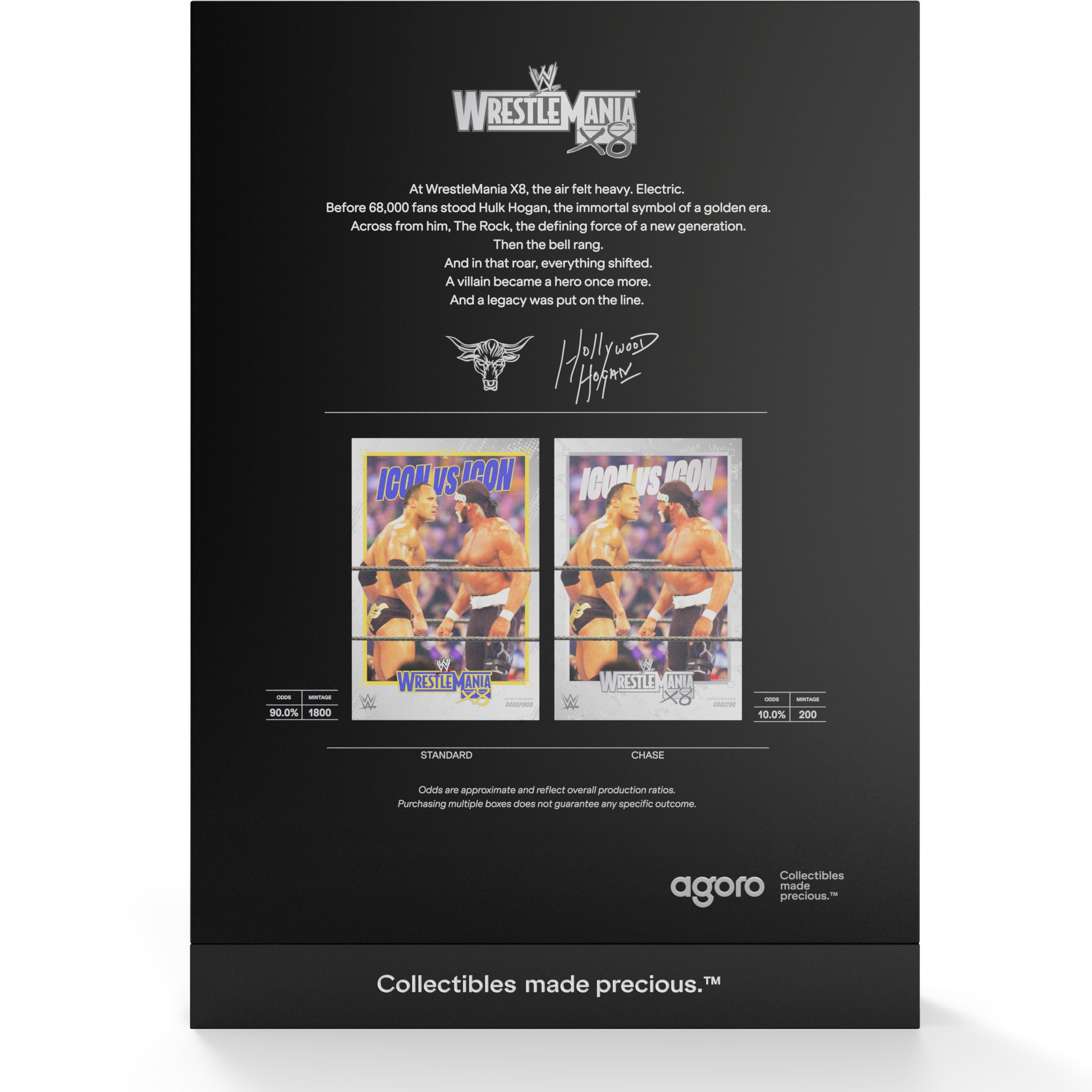 The Stare Down - The Rock vs Hulk Hogan 5g Silver Collectible Foil Box Back