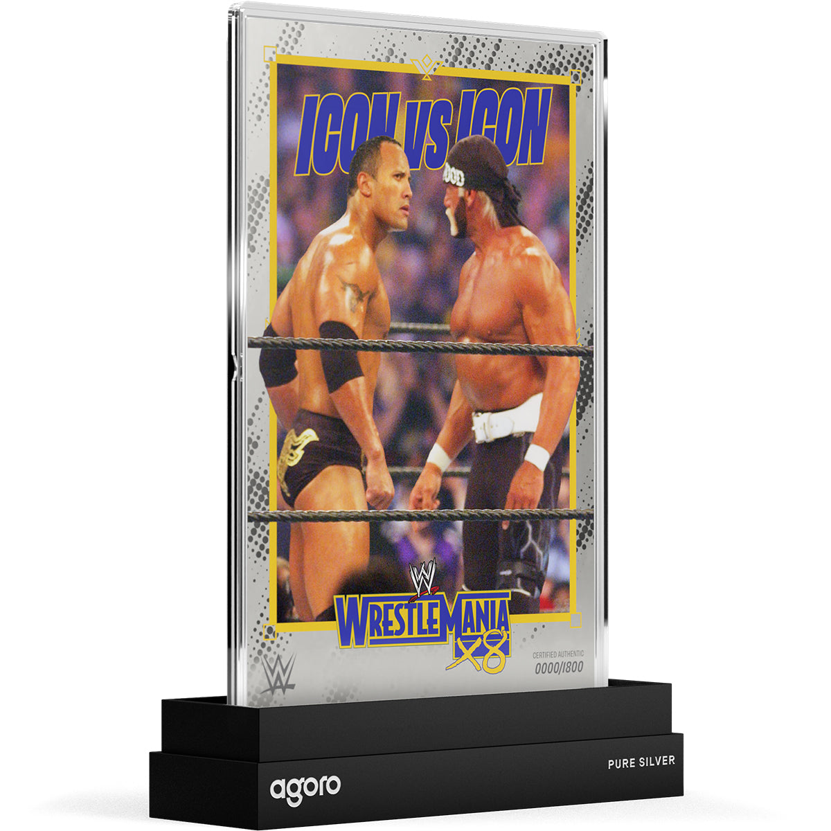 The Stare Down - The Rock vs Hulk Hogan 5g Silver Collectible Foil Stand