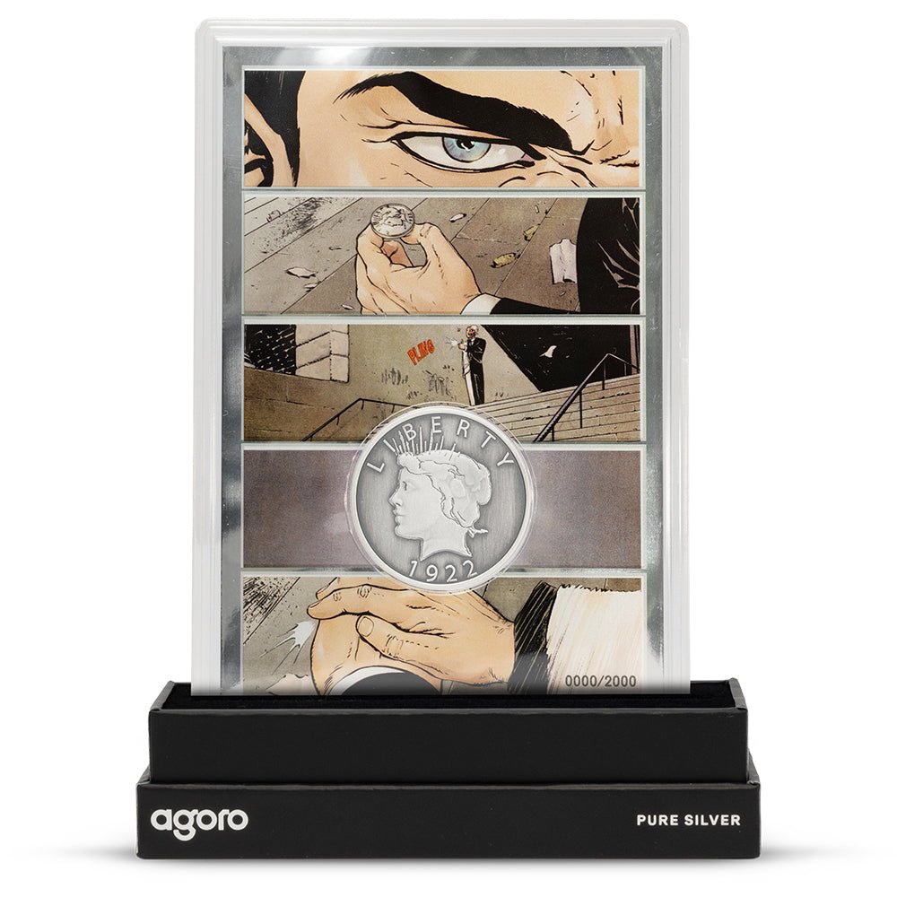 Two-Face's Coin 1/2oz Silver Coin + 5g Silver Foil Set Stand
