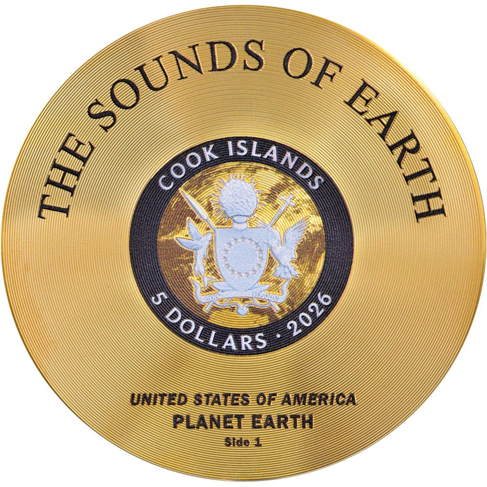 Voyager Golden Record - Special Edition 1oz Silver Coin Obverse