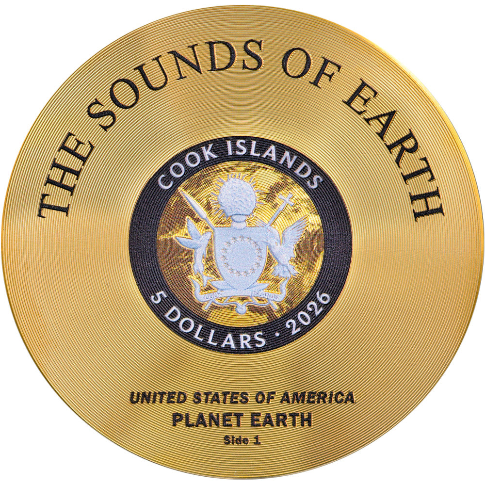 Voyager Golden Record - Special Edition 1oz Silver Coin Obverse