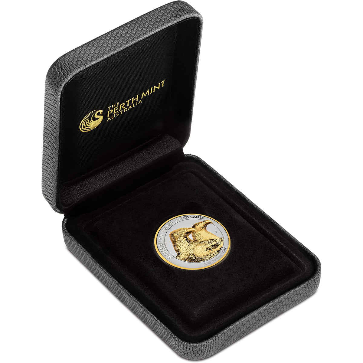 Wedge Tailed Eagle 2026 2oz Silver Enhanced Reverse Proof UHR Gilded Coin Case