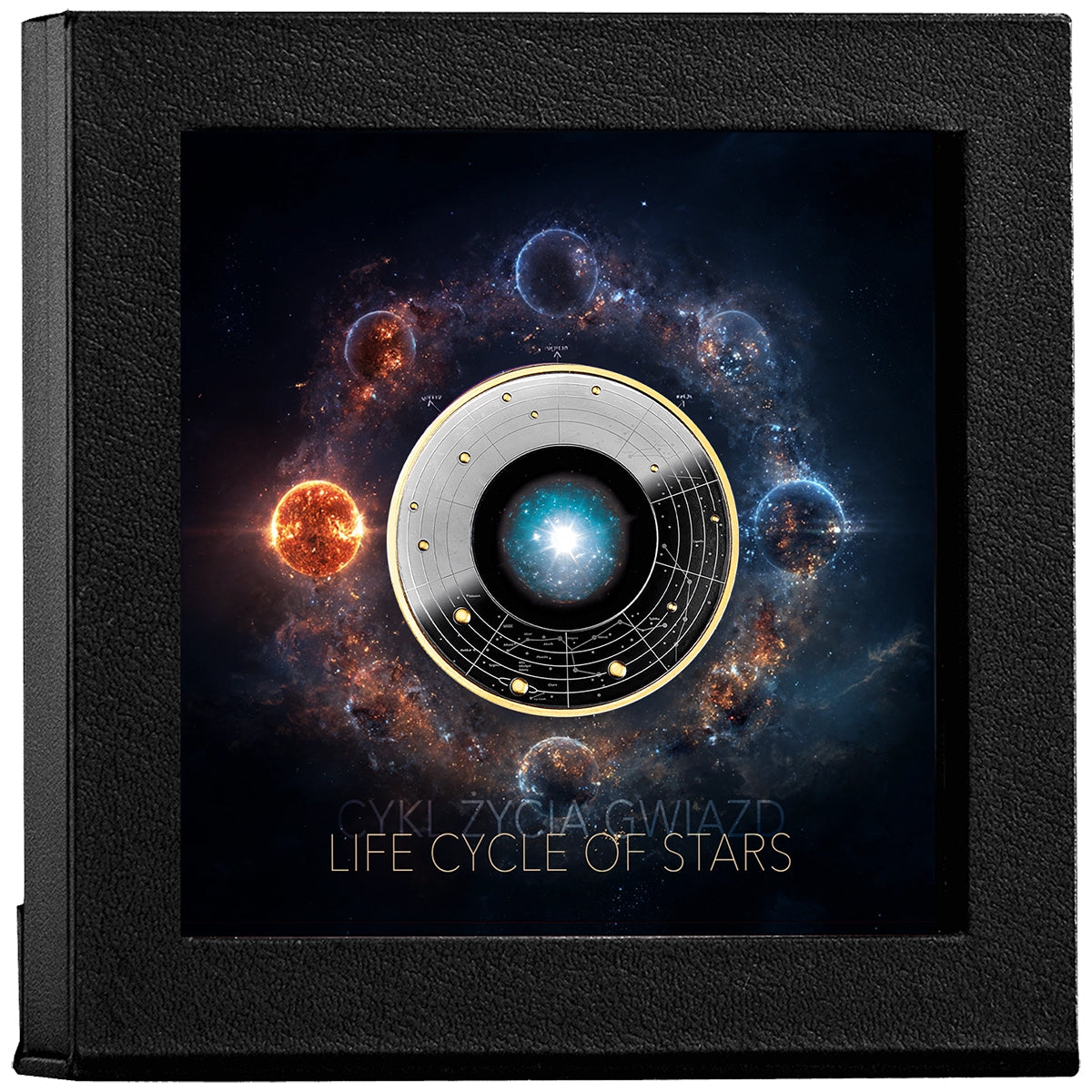 White Dwarf - Life Cycle Of Stars Silver Black Proof Coin Case