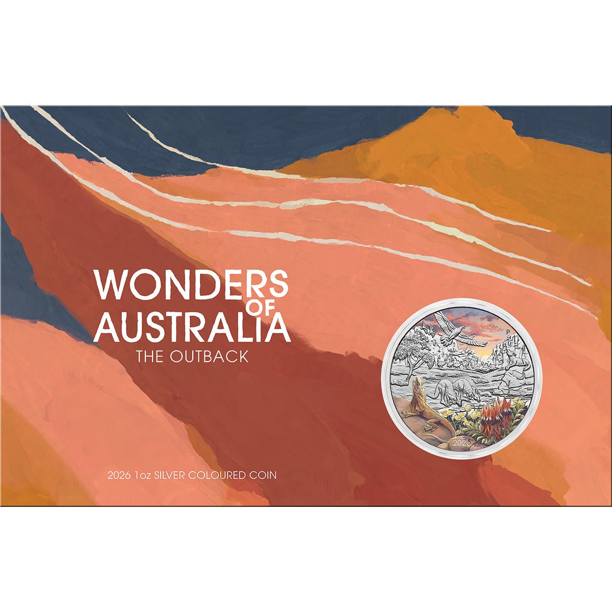 Wonders Of Australia - The Outback 2026 1oz Silver Coloured Coin In Card