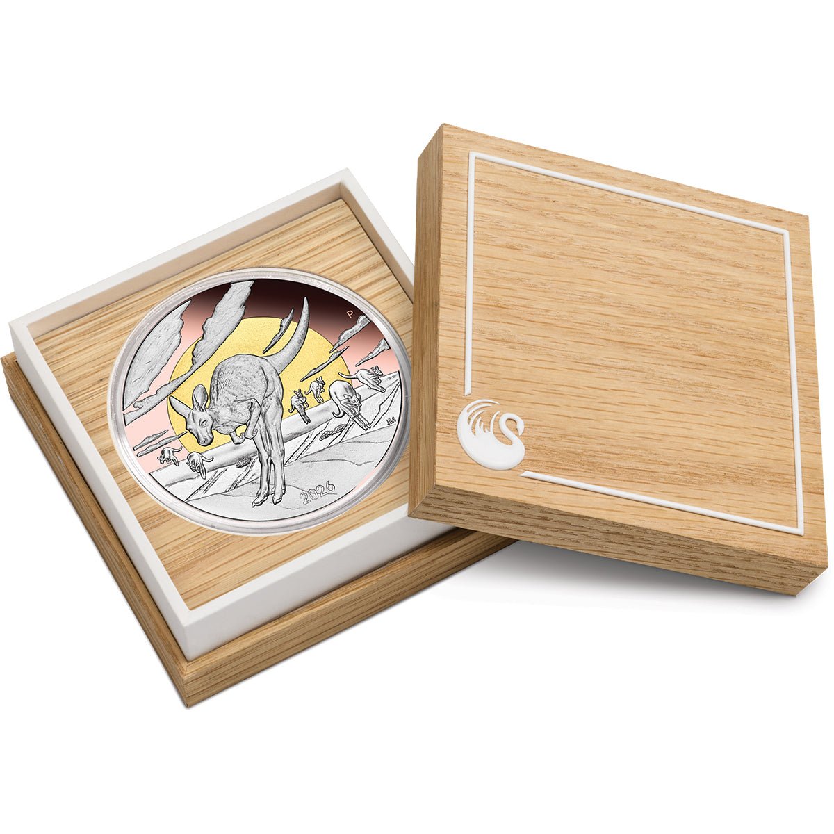 Wonders Of Australia - The Outback Kangaroo 2026 5oz Silver Proof Double Gilded Coin Case