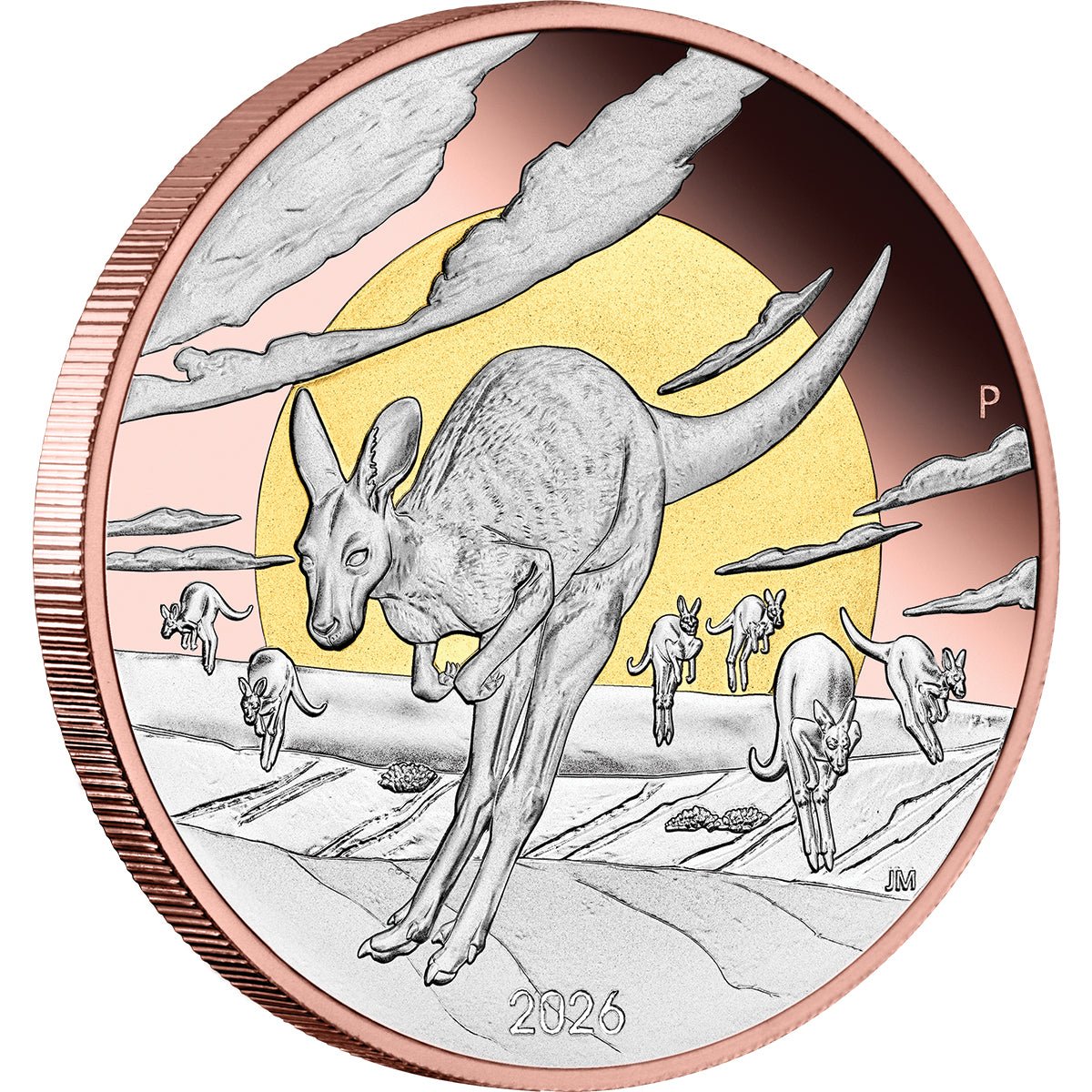 Wonders Of Australia - The Outback Kangaroo 2026 5oz Silver Proof Double Gilded Coin
