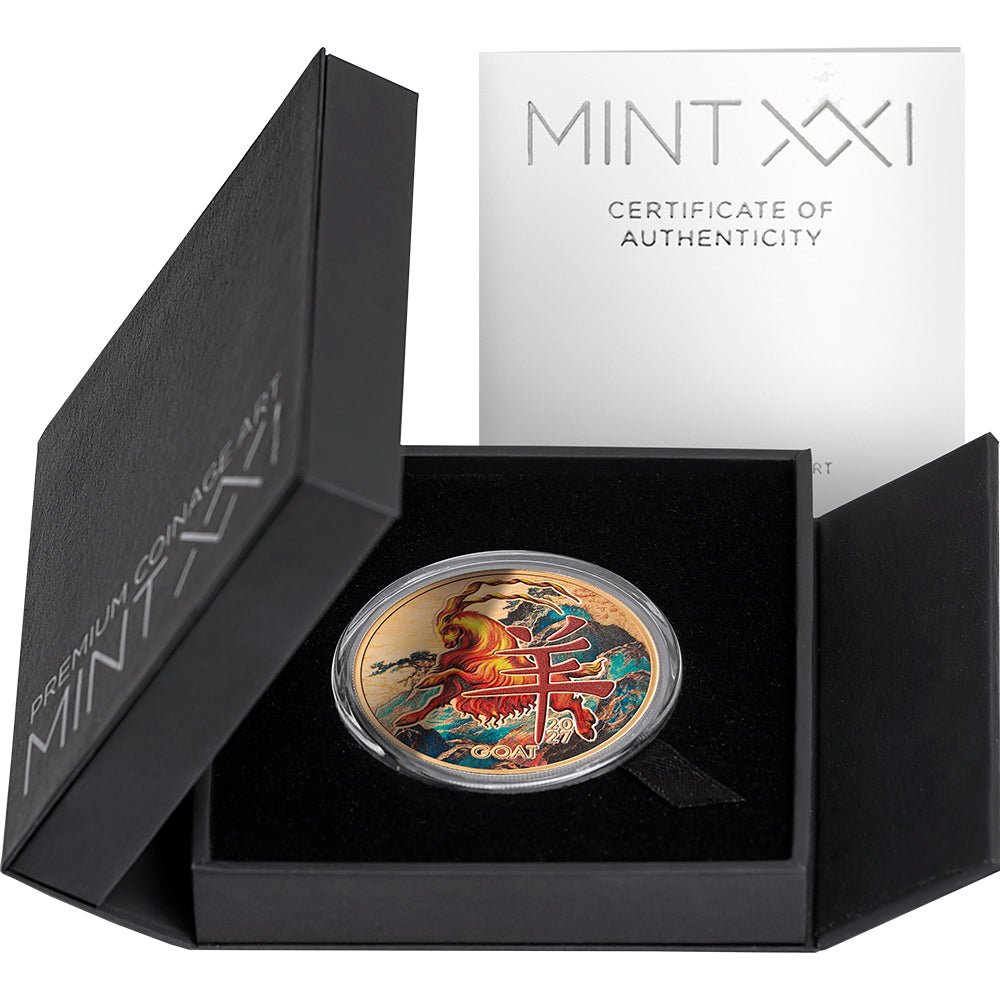 Year Of The Goat 1/2oz Gold-Plated Silver Proof Coin Case